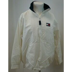 Vtg Tommy Jeans Hilfiger Spell Out 1/2 Zip Pullover Windbreaker Jacket Men Large